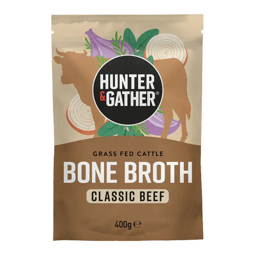 Hunter & Gather Grass Fed Cattle Bone Broth - Classic Beef 400g