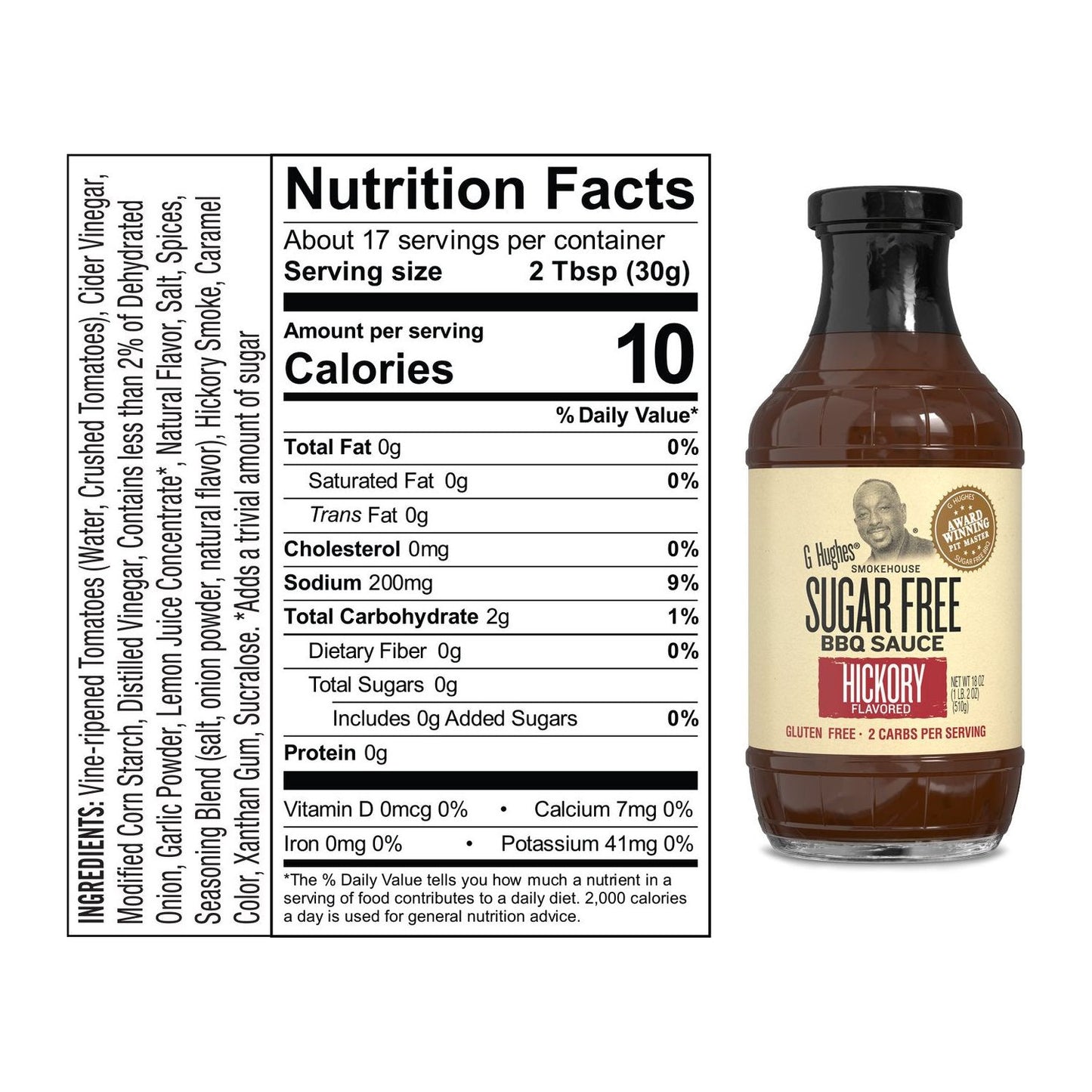 G Hughes Sugar Free BBQ Sauce Hickory 510g
