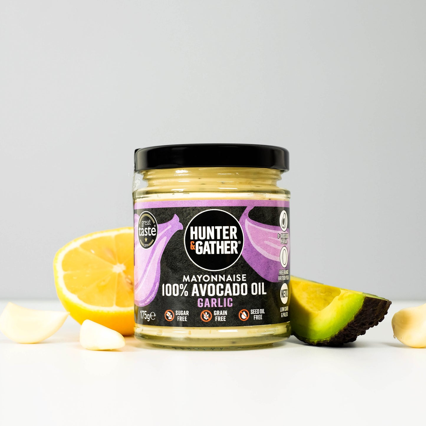 Hunter & Gather Avocado Oil Mayonnaise - Garlic 175g