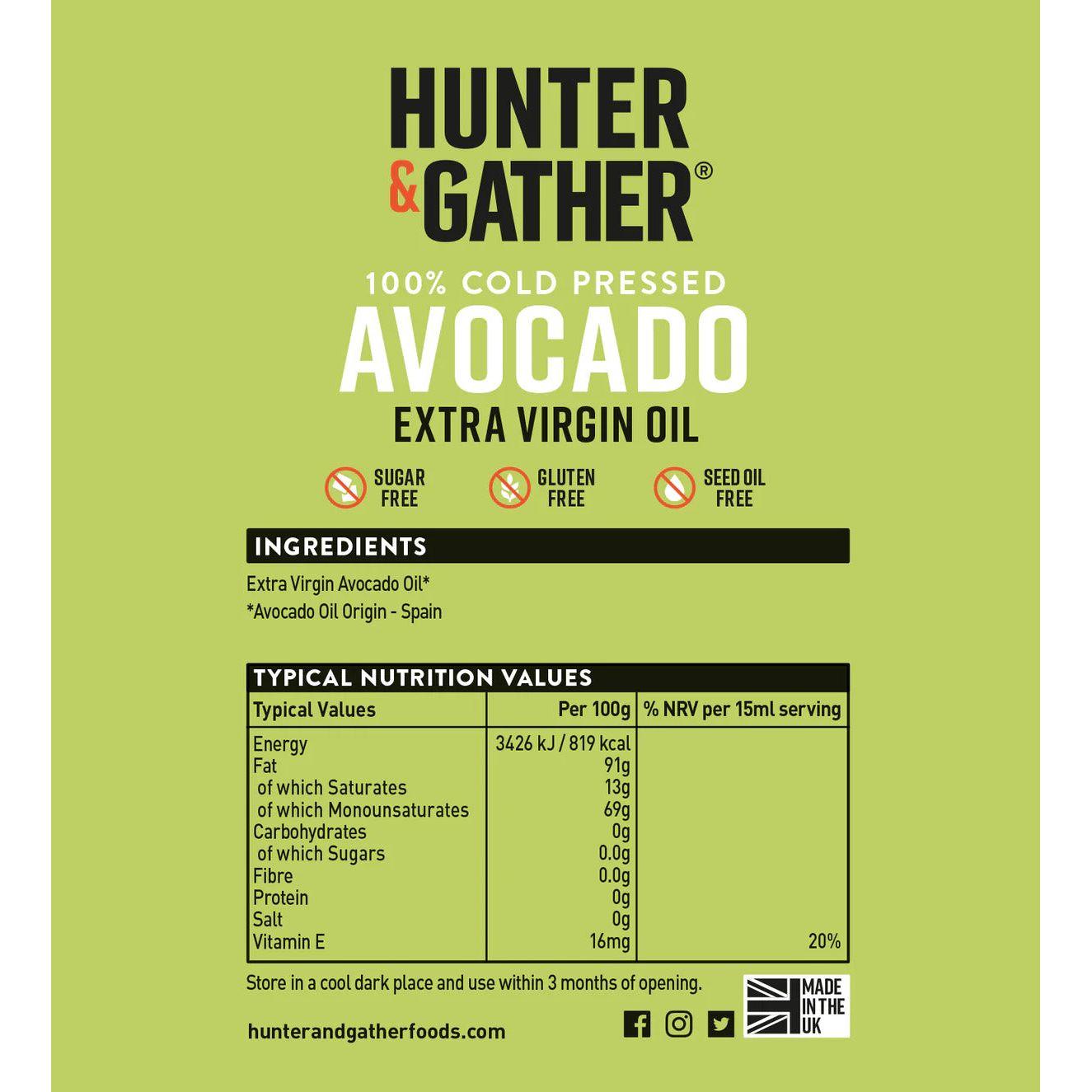Hunter & Gather Extra Virgin Avocado Oil 250ml