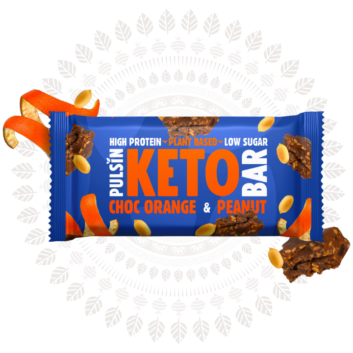 Pulsin Orange Choc & Peanut Keto Bar 50g