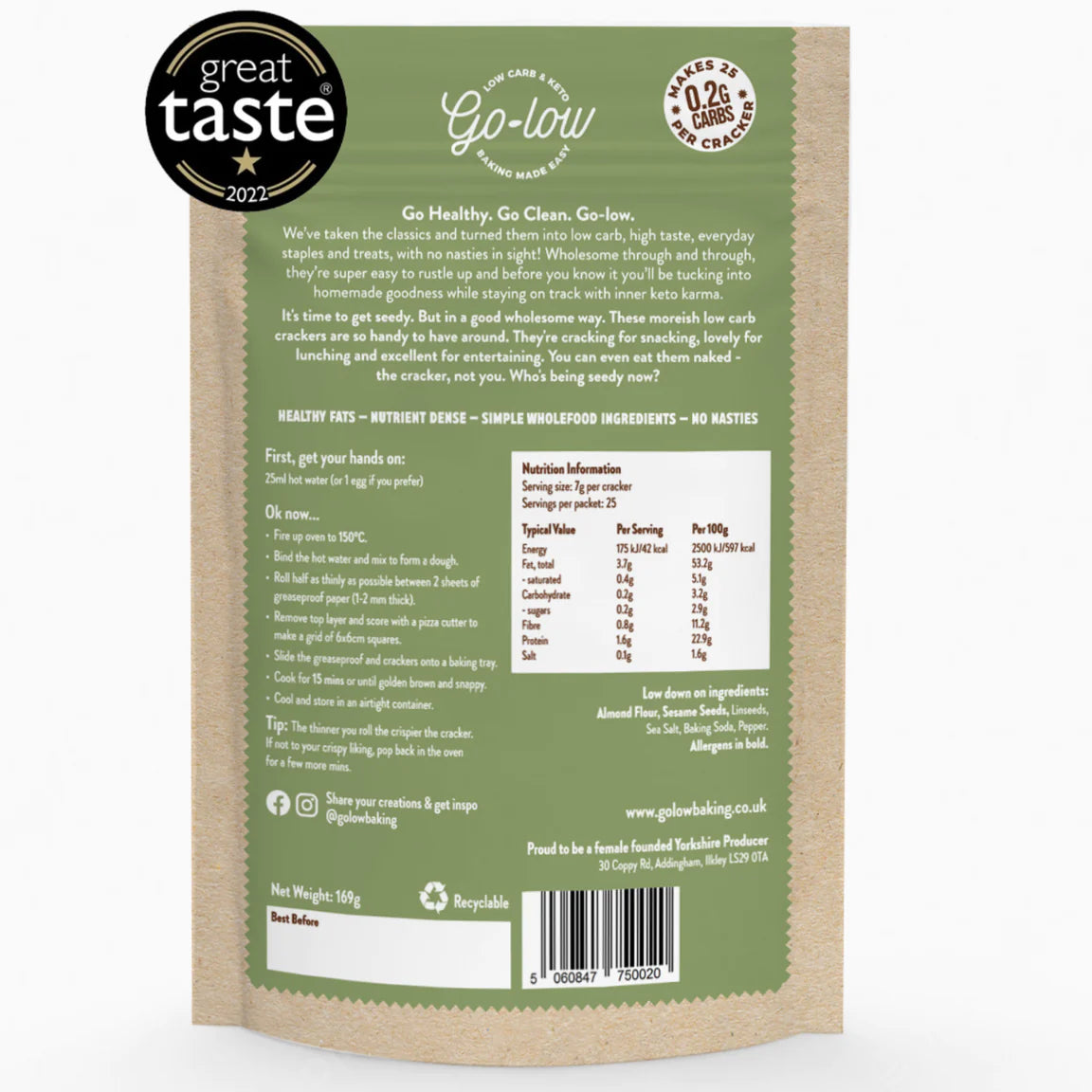 Go-low Keto Seedy Cracker Low Carb Baking Mix 210g