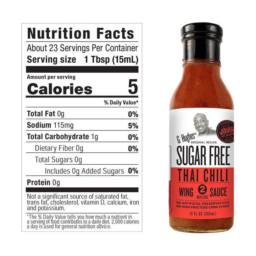 G Hughes Sugar Free Wing Sauce - Thai Chilli 355ml
