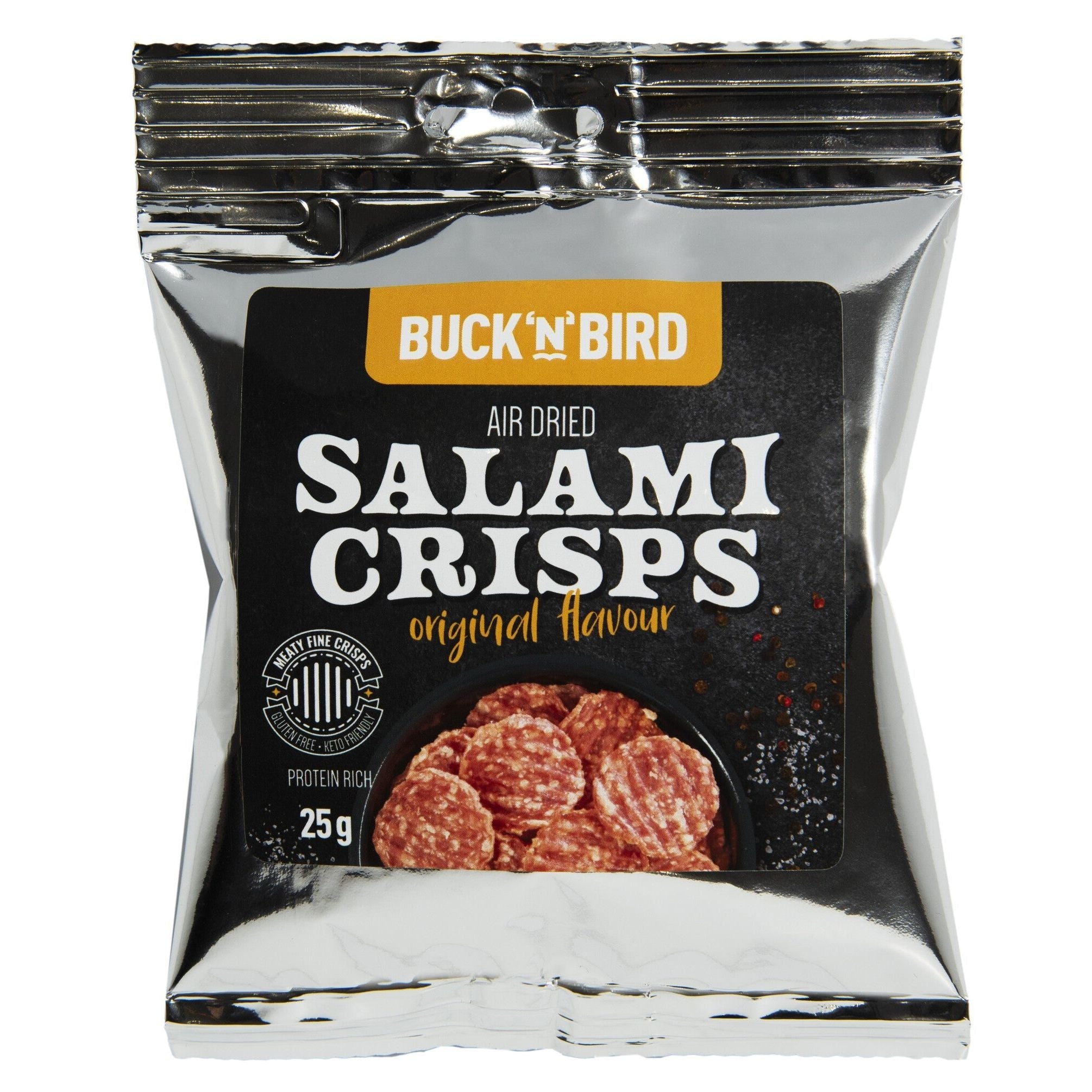 Buck n Bird Original Salami Crisps 25g The Keto Shop
