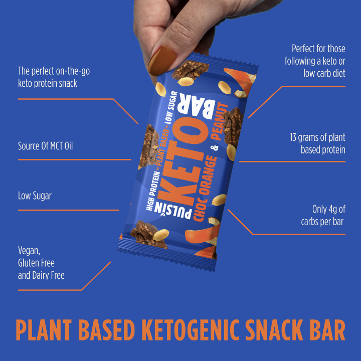 Pulsin Orange Choc & Peanut Keto Bar 50g