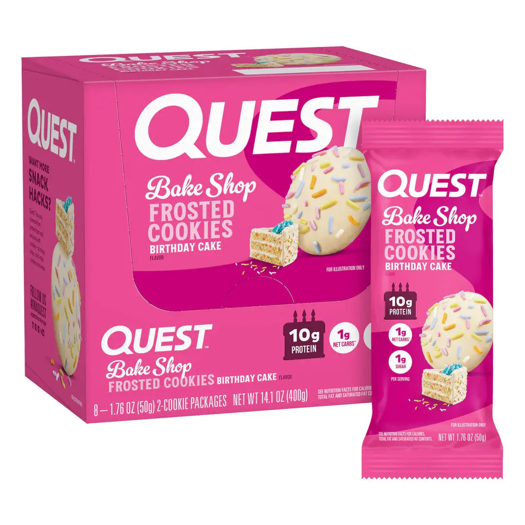 Quest Low Carb Frosted Cookie Twin Pack - Birthday Cake 50g