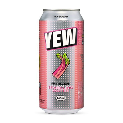 YEW Pink Rhubarb No Sugar Sparkling Water 440ml