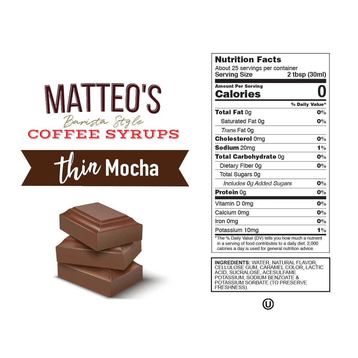 Matteo's Keto Coffee Syrup - Mocha 750ml