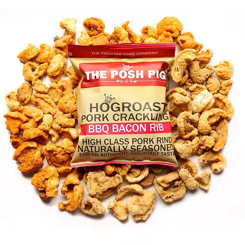 The Posh Pig Pork Crackling - BBQ Bacon Rib 40g