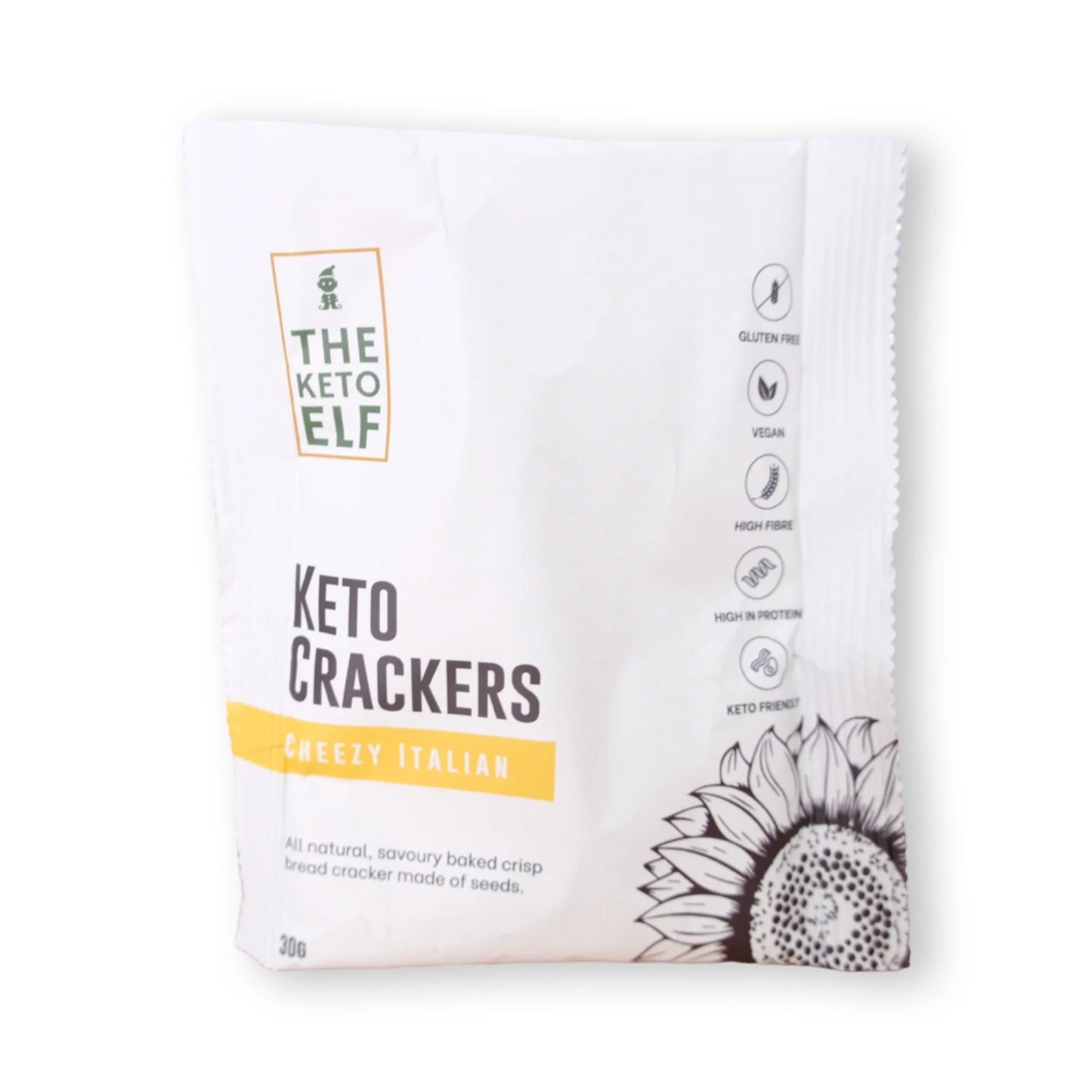 The Keto Elf Low Carb Keto Crackers - Cheezy Italian 30g