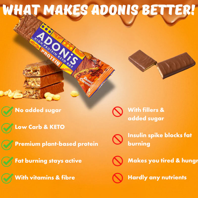 Adonis Peanut Caramel Keto Bar 45g
