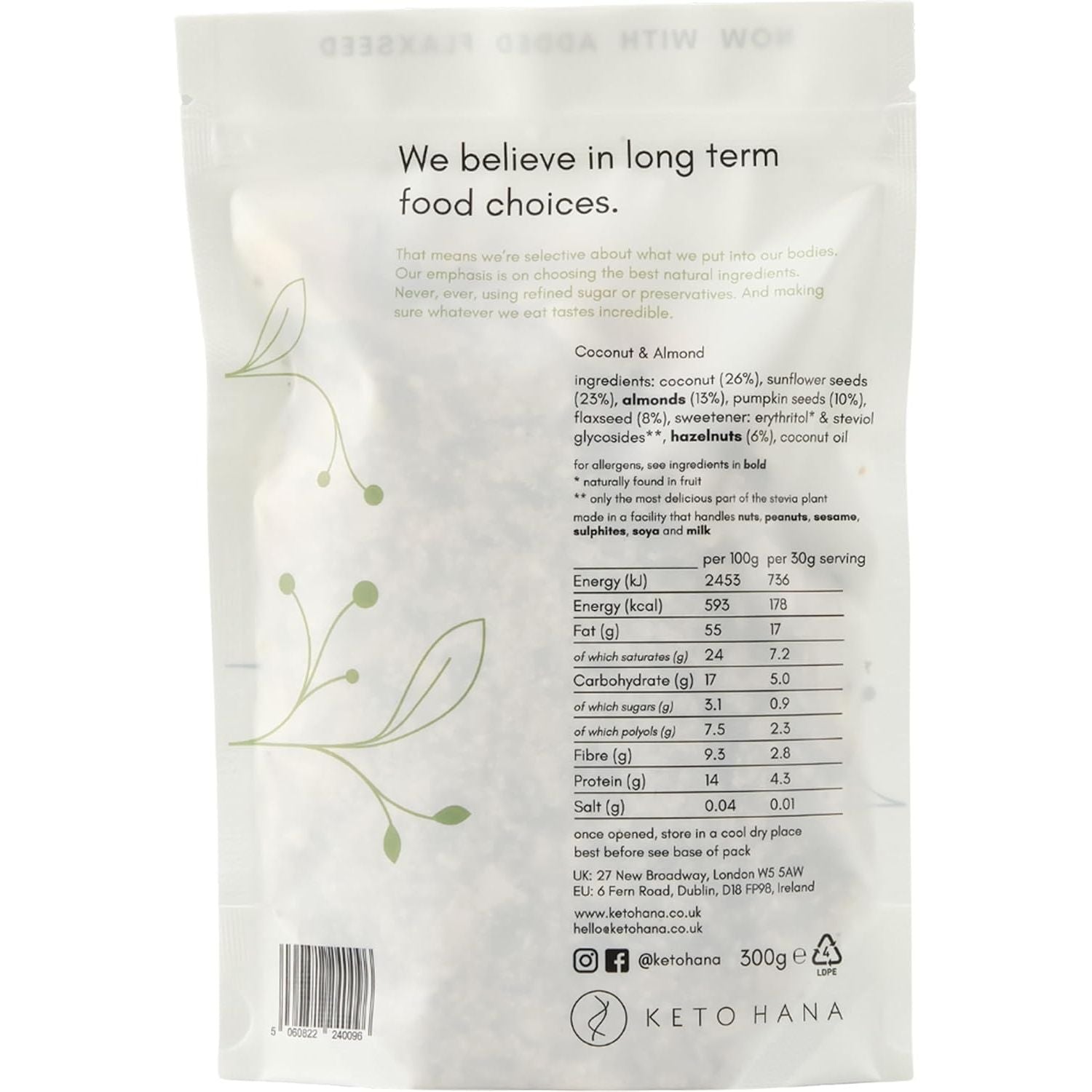 Keto Hana Coconut & Almond (Plant-based) Granola 300g