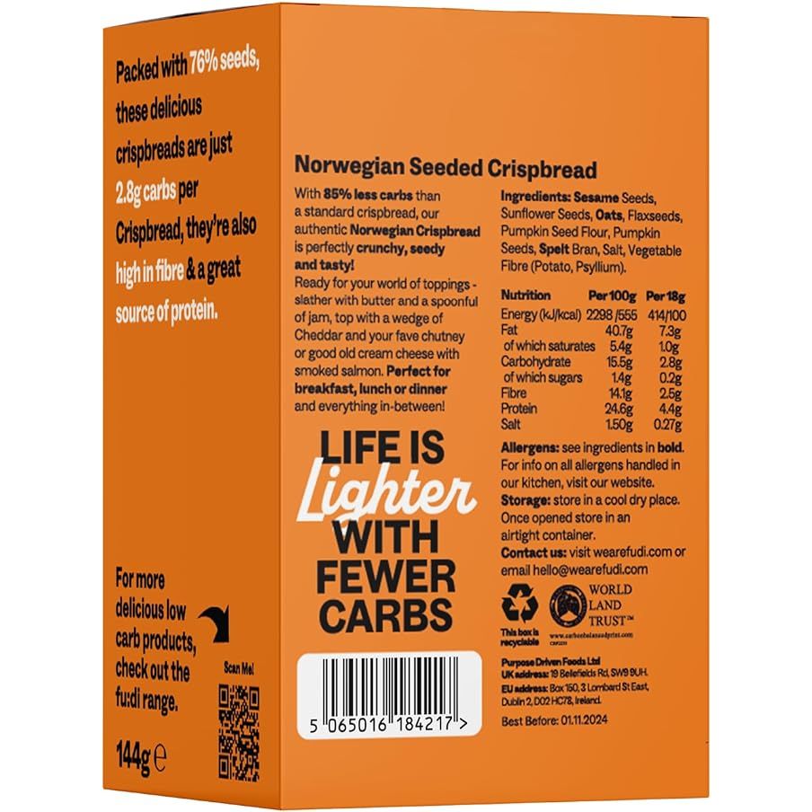 Fudi Norwegian Seeded Crisp Bread 144g