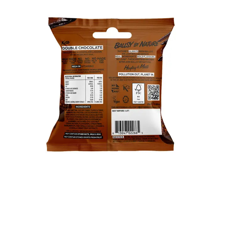 The Protein Ball Co. Double Choc Keto Balls 25g