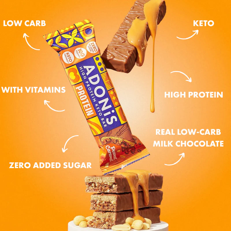 Adonis Peanut Caramel Keto Bar 45g