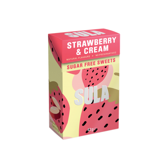 Sula Sugar Free Sweets - Strawberry & Cream 42g