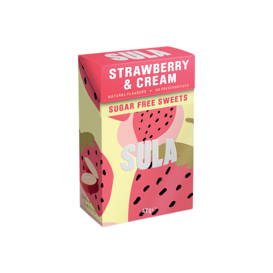 Sula Sugar Free Sweets - Strawberry & Cream 42g