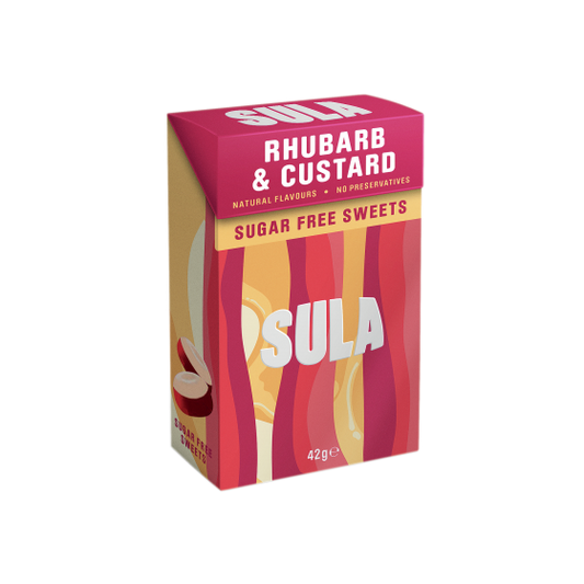 Sula Sugar Free Sweets - Rhubarb & Custard 42g