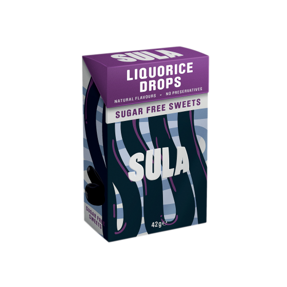 Sula Sugar Free Sweets - Liquorice Drops 42g