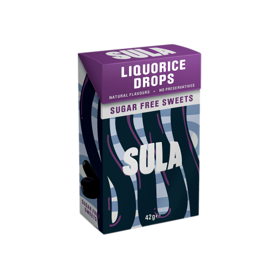 Sula Sugar Free Sweets - Liquorice Drops 42g