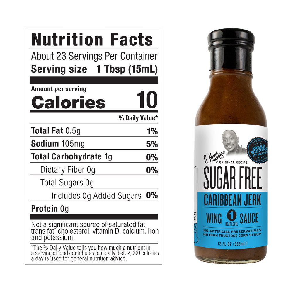 G Hughes Sugar Free Wing Sauce - Caribbean Jerk 355ml