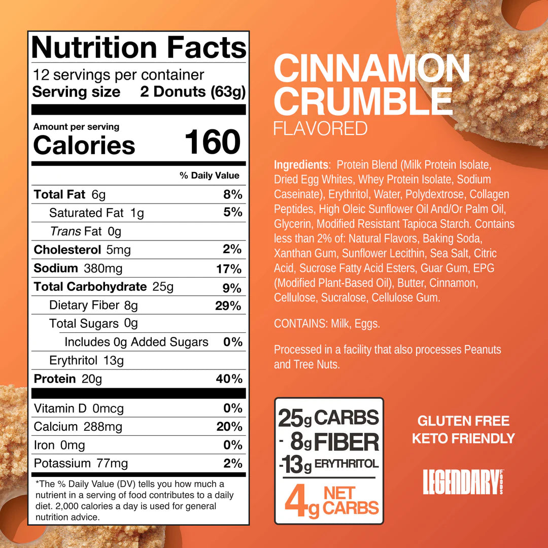 Legendary Foods - Cinnamon Crumble Protein Donuts 63g