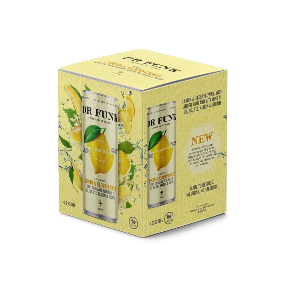 Dr Funk Lemon & Elderflower Immune Edition - 4 x 330ml