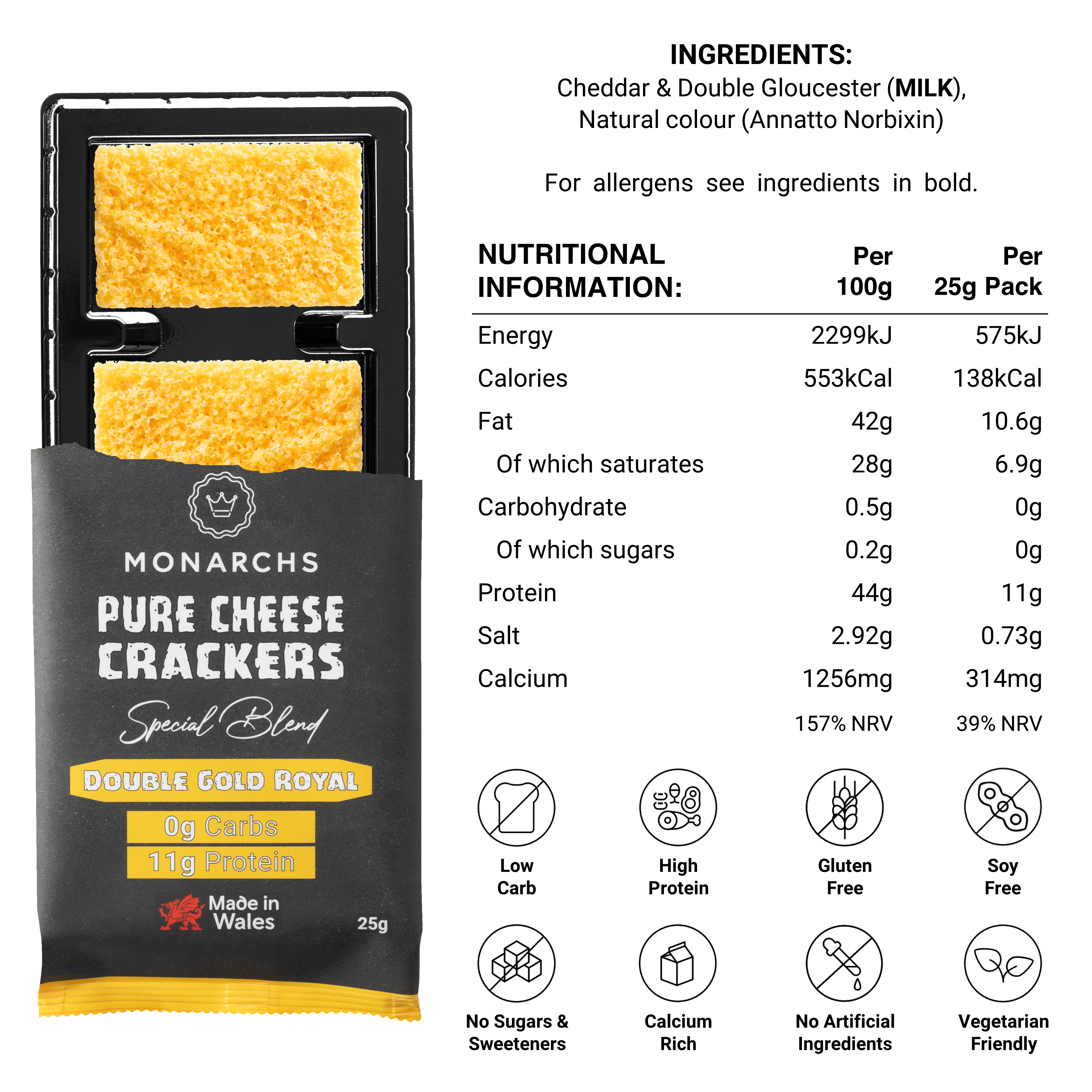 Cheddar Cheese Crackers - Double Gold Royal 25g