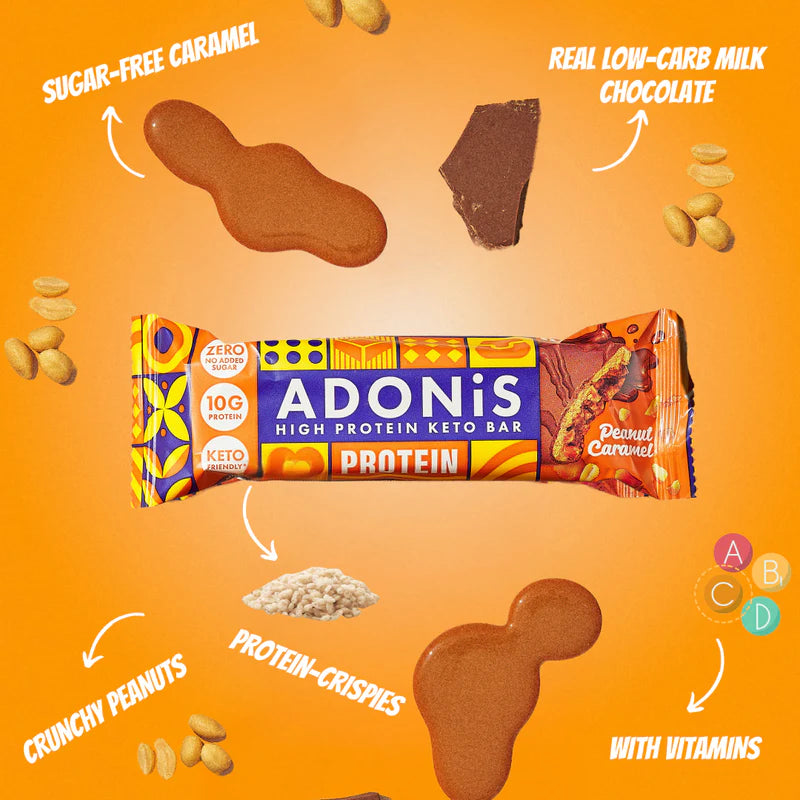 Adonis Peanut Caramel Keto Bar 45g