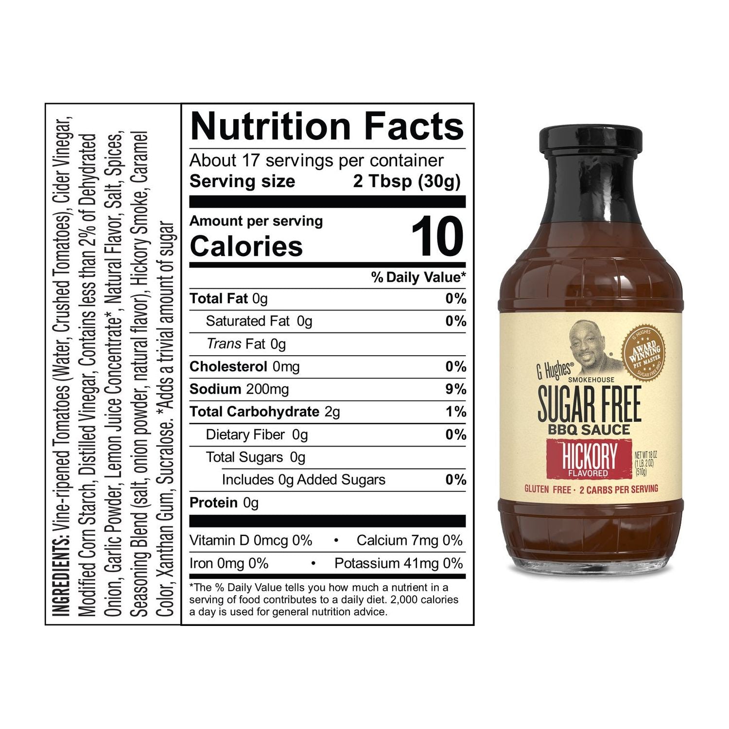 G Hughes Sugar Free BBQ Sauce Hickory 510g