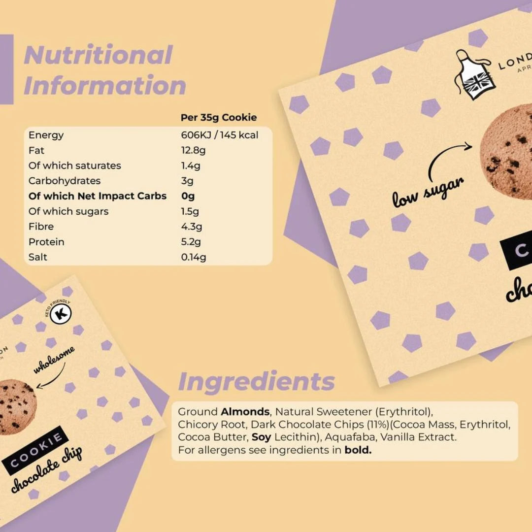 London Apron Chocolate Chip Keto Cookie 35g