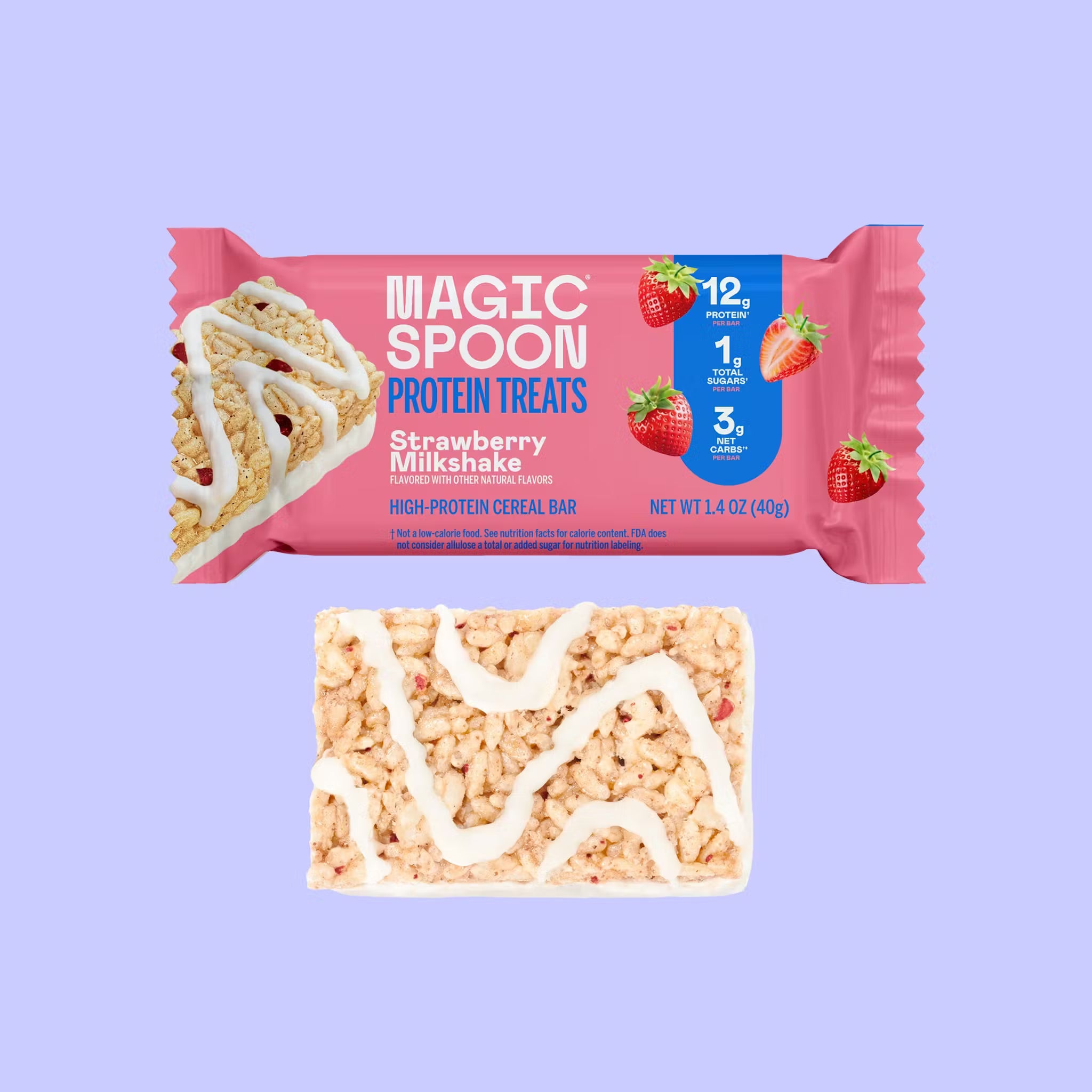 Magic Spoon Treats - Strawberry Milkshake Protein Cereal Bar 40g