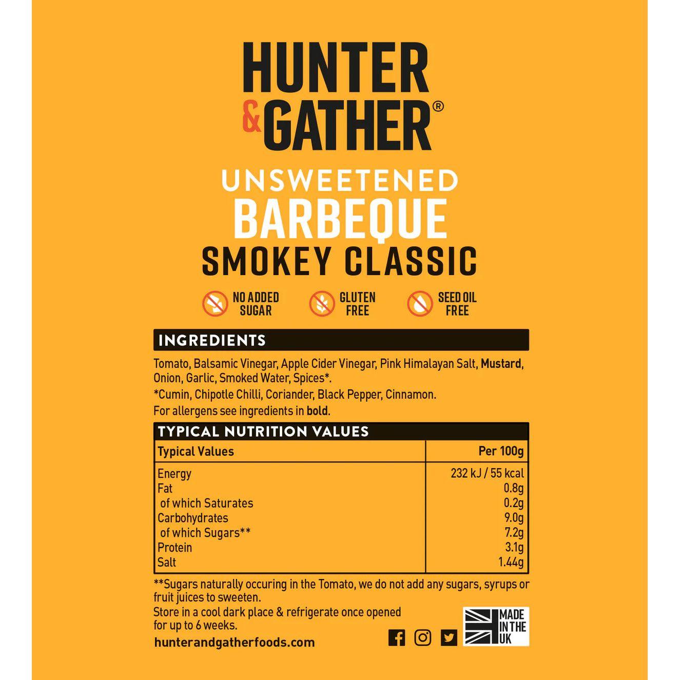 Hunter & Gather Unsweetened BBQ Sauce 350g