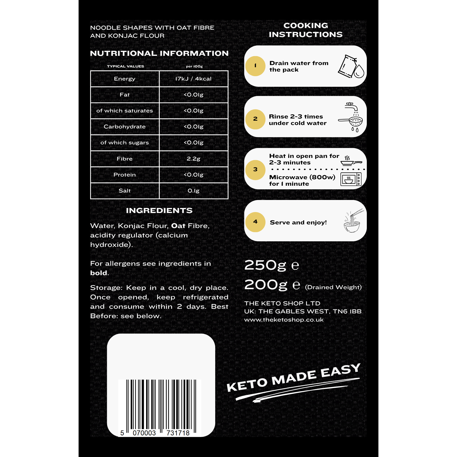 The Keto Shop Zero Carb Noodles 250g