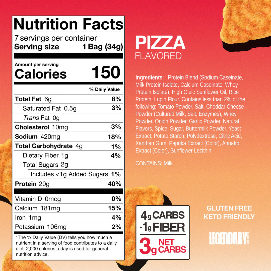 Legendary Foods - Pizza Popped Protein Chips 34g