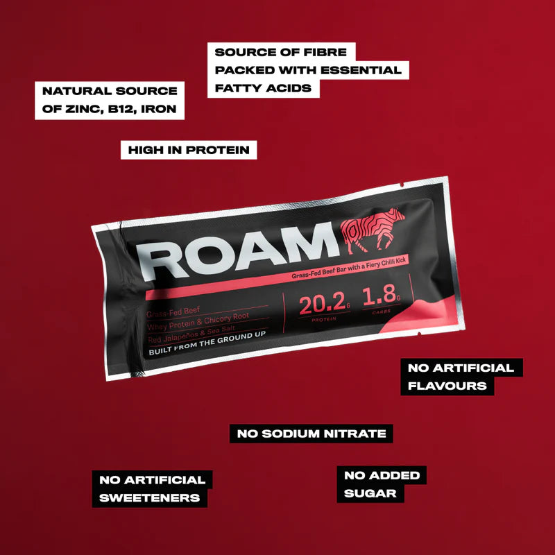 ROAM Chilli Grass Fed Beef Bar 45g