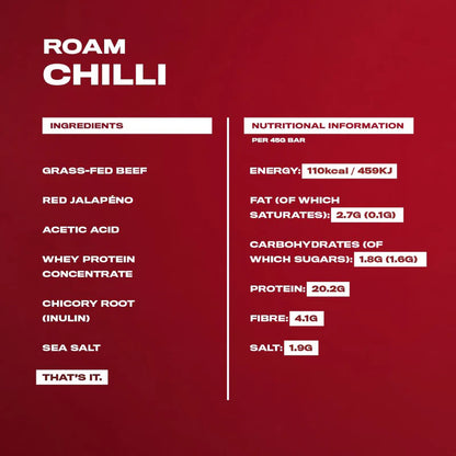 ROAM Chilli Grass Fed Beef Bar 45g