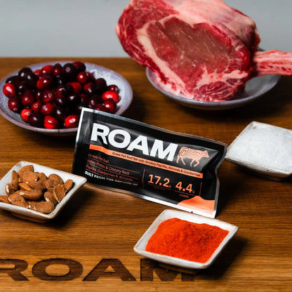 Roam Smoked Paprika, Cranberry & Almond Grass Fed Beef Bar 45g