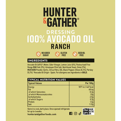 Hunter & Gather Ranch Avocado Oil Dressing 250ml