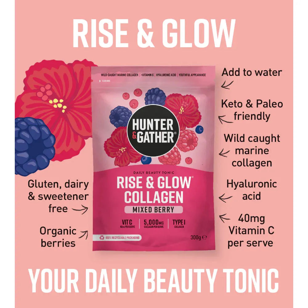 Hunter & Gather Rise & Glow Mixed Berry Collagen 300g