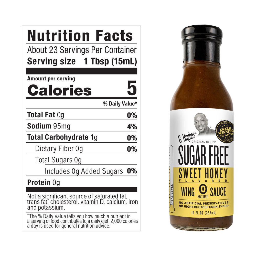 G Hughes Sugar Free Wing Sauce - Sweet Honey 355ml