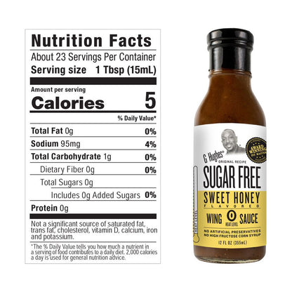G Hughes Sugar Free Wing Sauce - Sweet Honey 355ml