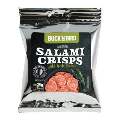 Buck n Bird Wild Herb Salami Crisps 25g