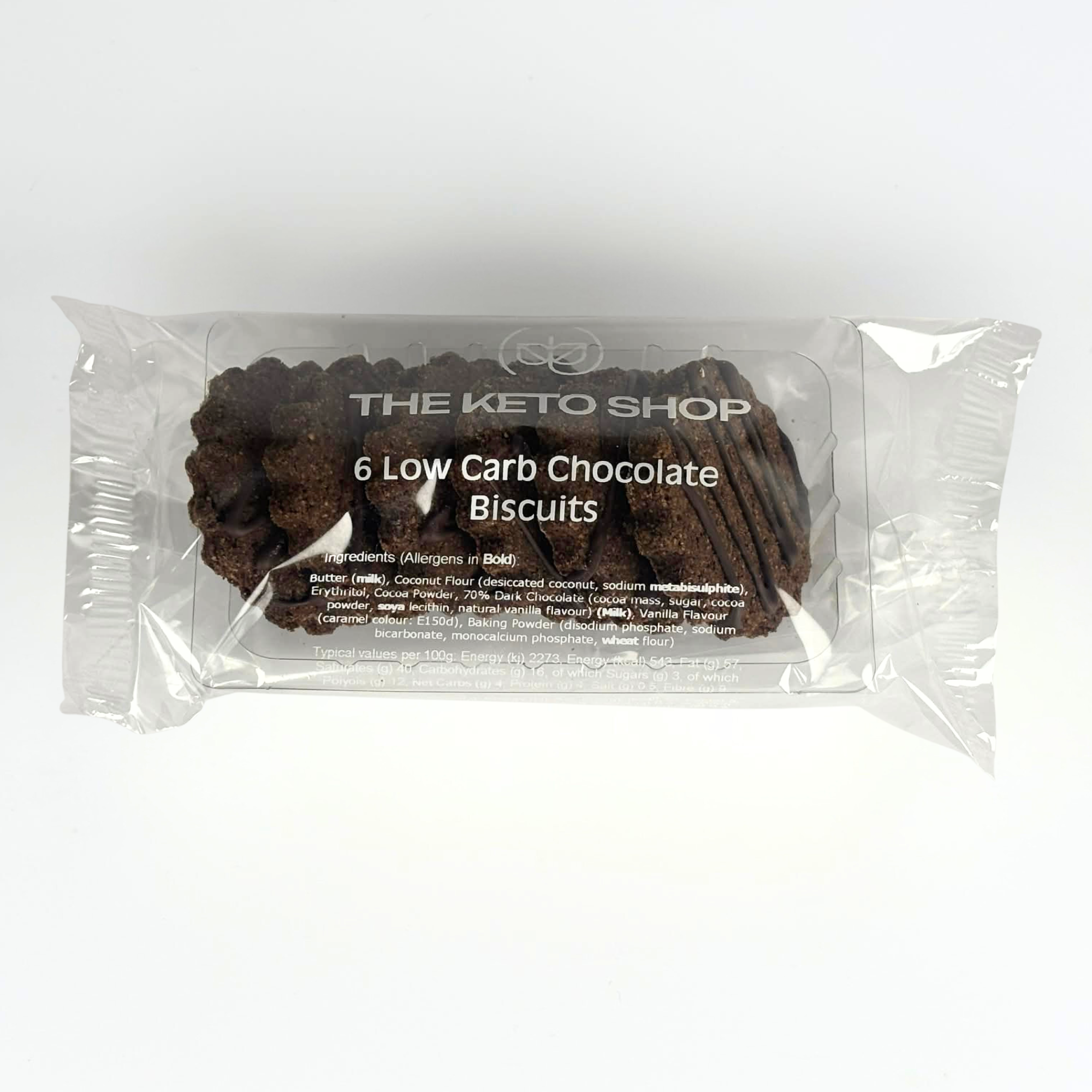 The Keto Shop Low Carb Biscuits - Chocolate (Pack of 6)