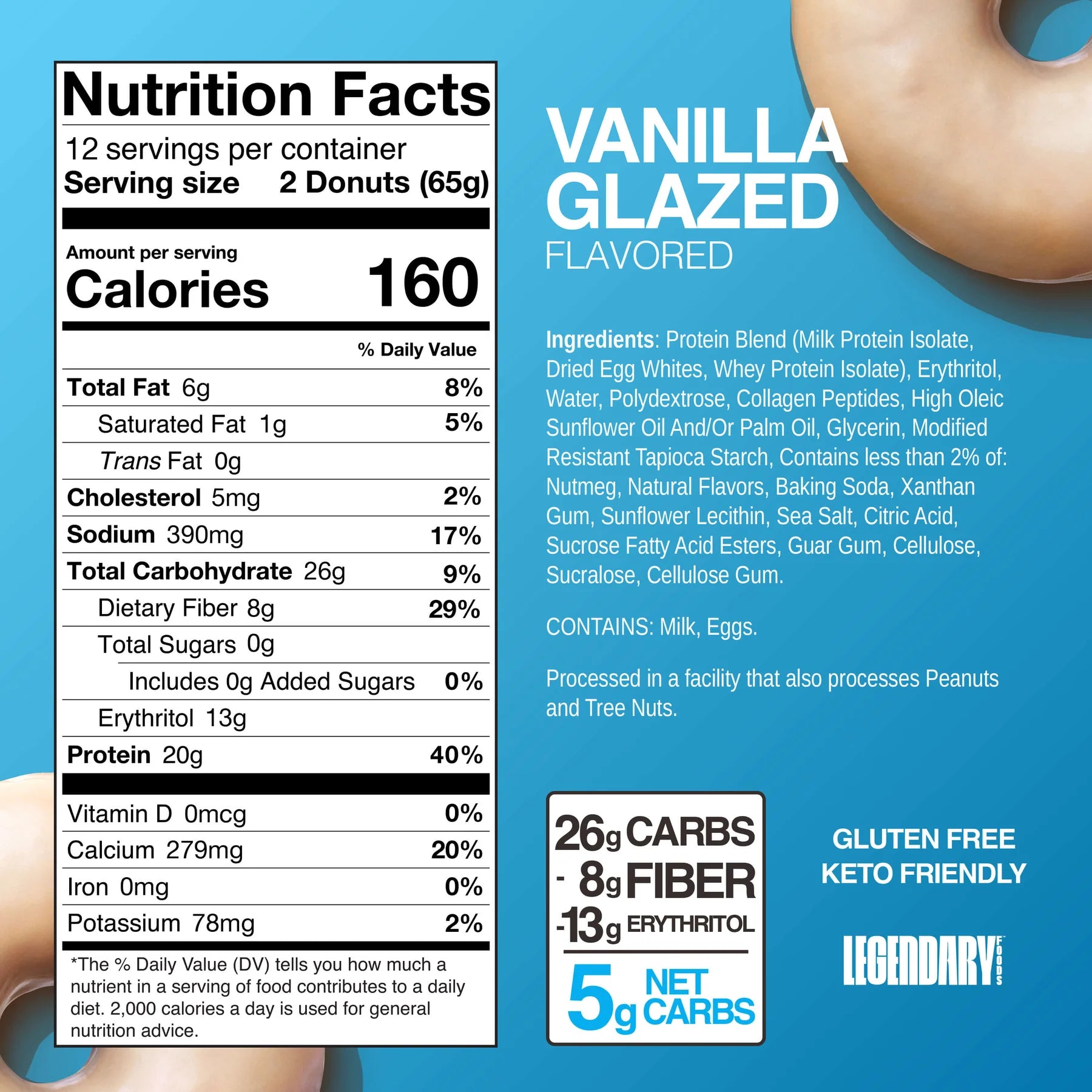 Legendary Foods - Vanilla Glazed Protein Donuts 65g