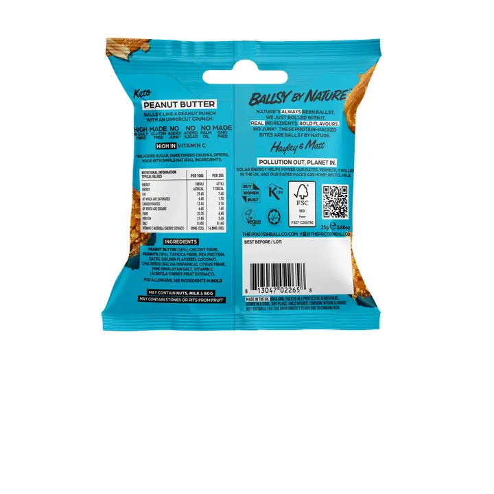 The Protein Ball Co. Peanut Butter Keto Balls 25g