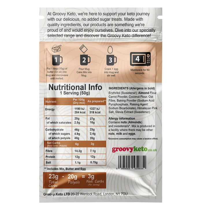 Keto Carrot Cake Mug Mix 50g
