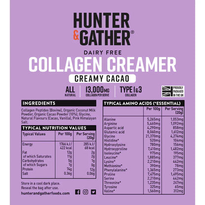 Hunter & Gather Cacao Collagen Creamer 300g