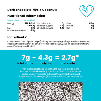 Keto Dark Chocolate with MCT & Coconut 50g