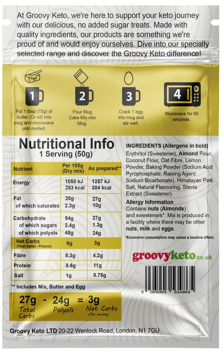 Keto Lemon Cake Mug Mix 50g